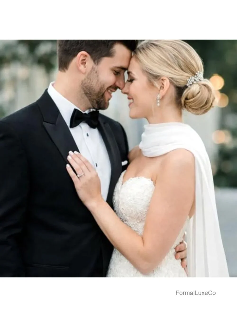 Bridal Neck Scarf Wedding Chiffon Shawl Tulle Bride Neck Wrap Evening Ceremony